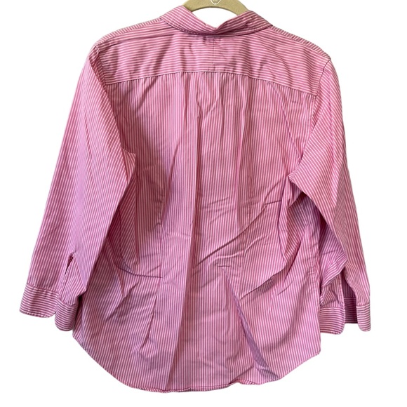 Lauren Ralph Lauren Women Stripe Pink Button Down Shirt Small - Picture 3 of 6